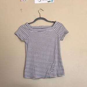 Anthropologie Square neck stripe tee